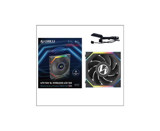Кулер до корпусу Lian Li Uni Fan SL WIRELESS LCD Reverse, 120-1 (G99.12RSLLCD1W1B.00), зображення 6 Кулер до корпусу Lian Li Uni Fan SL WIRELESS LCD Reverse, 120-1 (G99.12RSLLCD1W1B.00), зображення 6