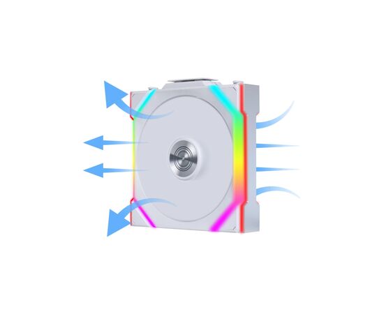 Кулер до корпусу Lian Li Uni Fan SL WIRELESS Reverse, 120-1, Wh (G99.12RSL1W1W.00), зображення 6 Кулер до корпусу Lian Li Uni Fan SL WIRELESS Reverse, 120-1, Wh (G99.12RSL1W1W.00), зображення 6