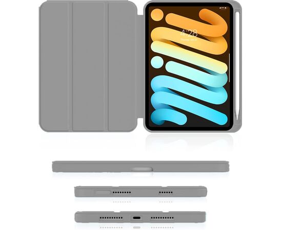 Чехол для планшета BeCover Direct Charge Pen with Apple Pencil Holder iPad Mini 7 2024 Gray (712461), изображение 2 Чехол для планшета BeCover Direct Charge Pen with Apple Pencil Holder iPad Mini 7 2024 Gray (712461), изображение 2