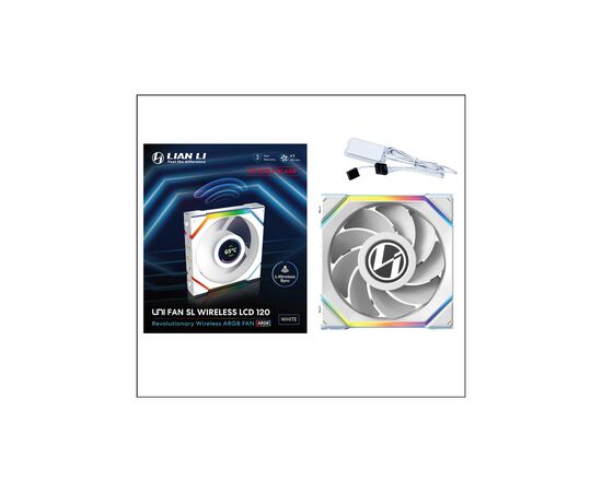 Кулер до корпусу Lian Li Uni Fan SL WIRELESS LCD Reverse, 120-1 (G99.12RSLLCD1W1W.00), зображення 6 Кулер до корпусу Lian Li Uni Fan SL WIRELESS LCD Reverse, 120-1 (G99.12RSLLCD1W1W.00), зображення 6