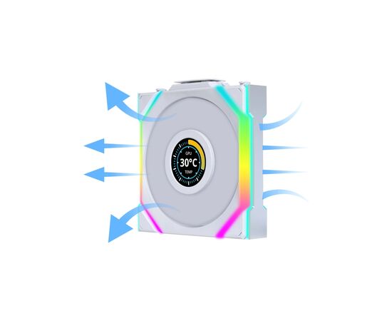 Кулер до корпусу Lian Li Uni Fan SL WIRELESS LCD Reverse, 120-1 (G99.12RSLLCD1W1W.00), зображення 7 Кулер до корпусу Lian Li Uni Fan SL WIRELESS LCD Reverse, 120-1 (G99.12RSLLCD1W1W.00), зображення 7