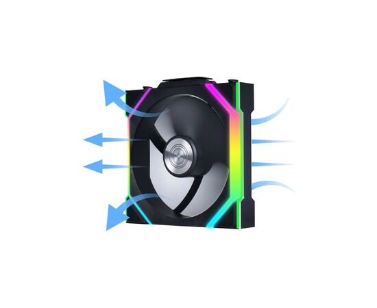 Кулер до корпусу Lian Li Uni Fan SL WIRELESS Reverse, 120-1, B (G99.12RSL1W1B.00), зображення 5 Кулер до корпусу Lian Li Uni Fan SL WIRELESS Reverse, 120-1, B (G99.12RSL1W1B.00), зображення 5
