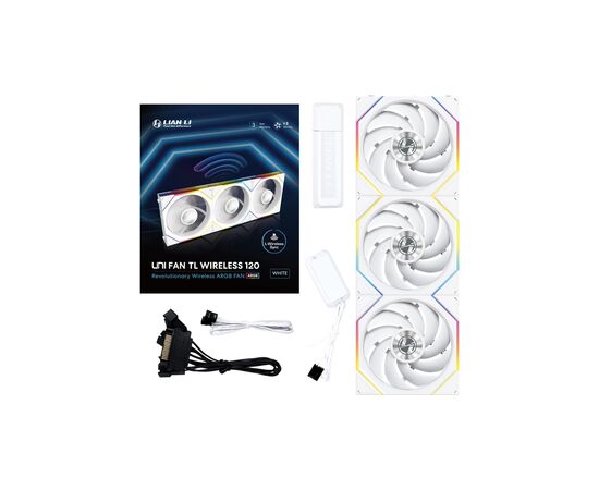 Кулер до корпусу Lian Li Uni Fan TL WIRELESS 120-3, White (G99.12TL1W3W.00), зображення 8 Кулер до корпусу Lian Li Uni Fan TL WIRELESS 120-3, White (G99.12TL1W3W.00), зображення 8