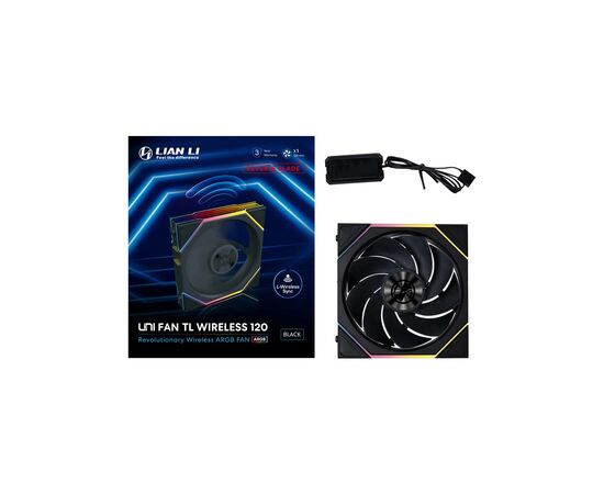 Кулер до корпусу Lian Li Uni Fan TL WIRELESS Reverse, 120-1, Bl (G99.12RTL1W1B.00), зображення 7 Кулер до корпусу Lian Li Uni Fan TL WIRELESS Reverse, 120-1, Bl (G99.12RTL1W1B.00), зображення 7