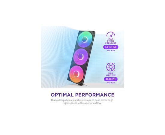Кулер для корпуса NZXT F420 RGB Core Fan (Single Frame) - Black (RF-U42HF-B1), изображение 4