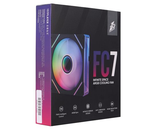 Кулер для корпуса 1stPlayer FC7 Black (FC7-BK-1IN1), изображение 10 Кулер для корпуса 1stPlayer FC7 Black (FC7-BK-1IN1), изображение 10