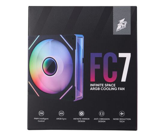 Кулер для корпуса 1stPlayer FC7 Black (FC7-BK-1IN1), изображение 9 Кулер для корпуса 1stPlayer FC7 Black (FC7-BK-1IN1), изображение 9