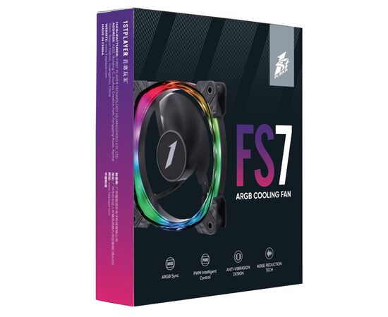 Кулер для корпуса 1stPlayer FS7 Black (FS7-BK-1IN1), изображение 10 Кулер для корпуса 1stPlayer FS7 Black (FS7-BK-1IN1), изображение 10