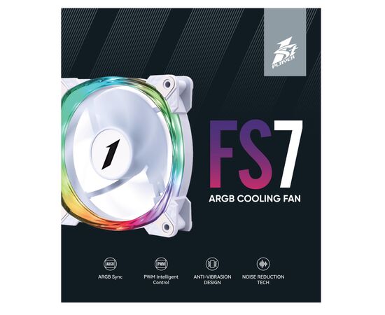 Кулер для корпуса 1stPlayer FS7 White (FS7-WH-1IN1), изображение 9 Кулер для корпуса 1stPlayer FS7 White (FS7-WH-1IN1), изображение 9