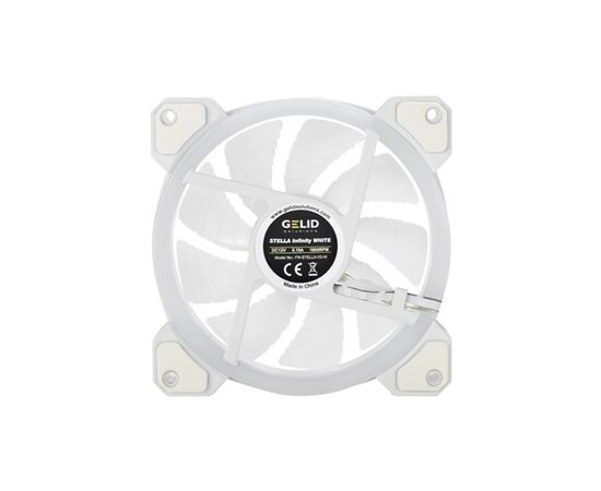 Кулер для корпуса Gelid Solutions Stella ARGB White 120mm (FN-STELLA-03-W), изображение 4 Кулер для корпуса Gelid Solutions Stella ARGB White 120mm (FN-STELLA-03-W), изображение 4
