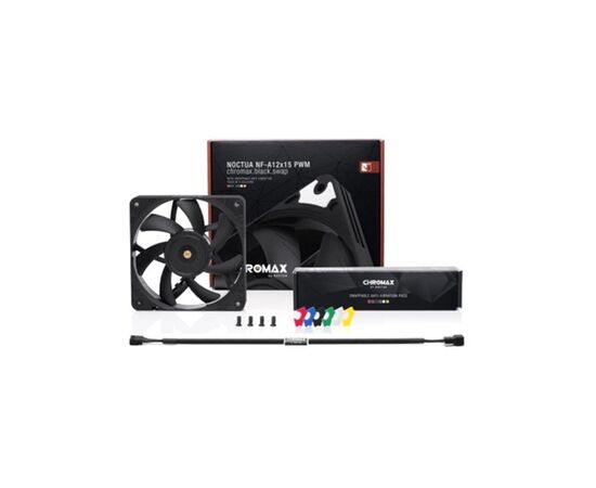 Кулер для корпуса Noctua NF-A12x15 PWM CHROMAX. BLACK. SWAP, изображение 6 Кулер для корпуса Noctua NF-A12x15 PWM CHROMAX. BLACK. SWAP, изображение 6
