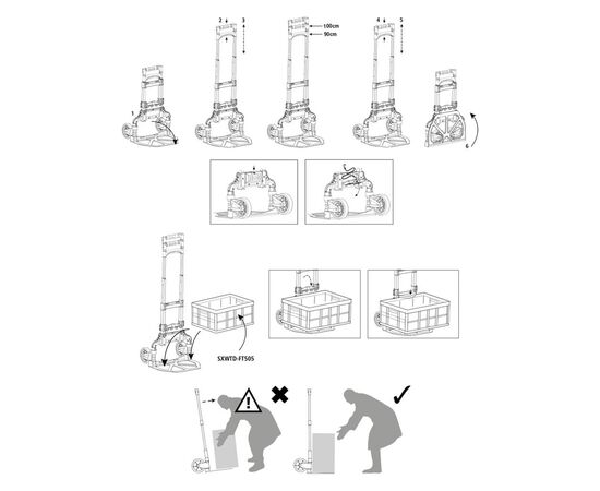 Тележка грузовая Stanley универсальный, складной, платформа 39х28см, до 70кг (SXWT-FT501), изображение 5 Тележка грузовая Stanley универсальный, складной, платформа 39х28см, до 70кг (SXWT-FT501), изображение 5