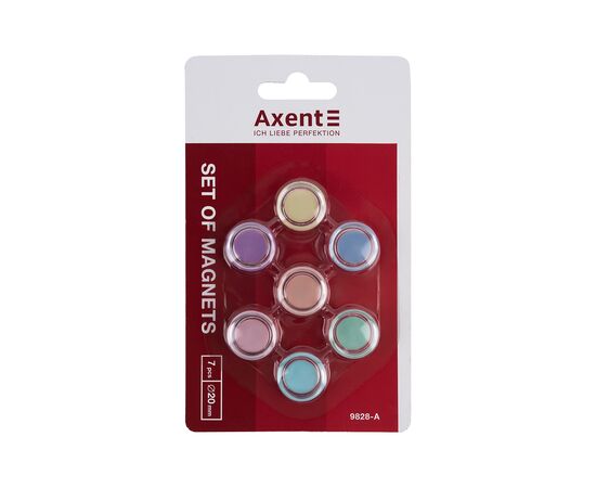 Магнит Axent 20 мм, 7 шт, Pastelini (9828-А)