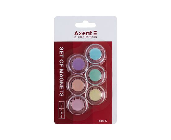 Магніт Axent 30 мм, 6 шт, Pastelini (9829-А)