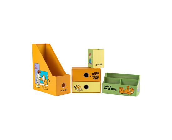 Настольный набор Kite Garfield 4 предмета, картон (GF25-357), изображение 3 Настольный набор Kite Garfield 4 предмета, картон (GF25-357), изображение 3