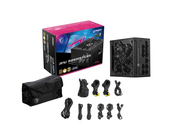 Блок питания MSI 1250W (MPG A1250GS PCIE5), изображение 5 Блок питания MSI 1250W (MPG A1250GS PCIE5), изображение 5
