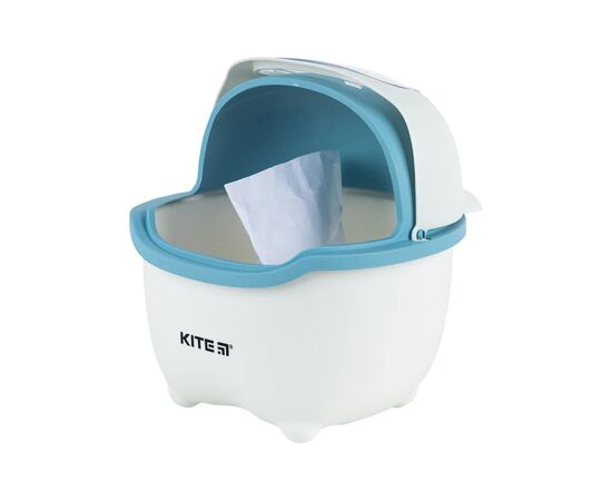 Кошик для паперів Kite Настільний контейнер для сміття, біло-блакитний (K24-009-6), зображення 4