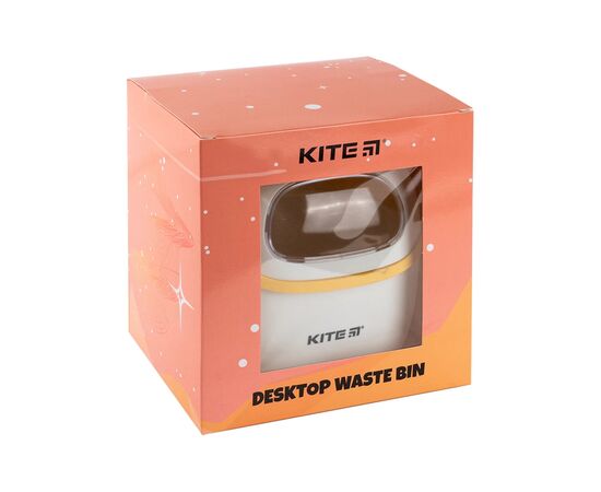 Корзина для бумаг Kite Настольный контейнер для мусора, бело-оранжевый (K24-009-8), изображение 5 Корзина для бумаг Kite Настольный контейнер для мусора, бело-оранжевый (K24-009-8), изображение 5