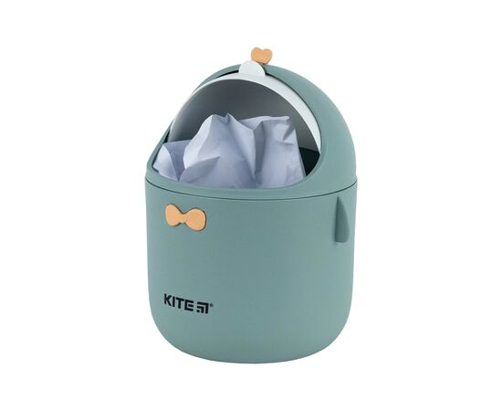 Кошик для паперів Kite Настільний контейнер для сміття, сіро-зелений (K24-010-1), зображення 4