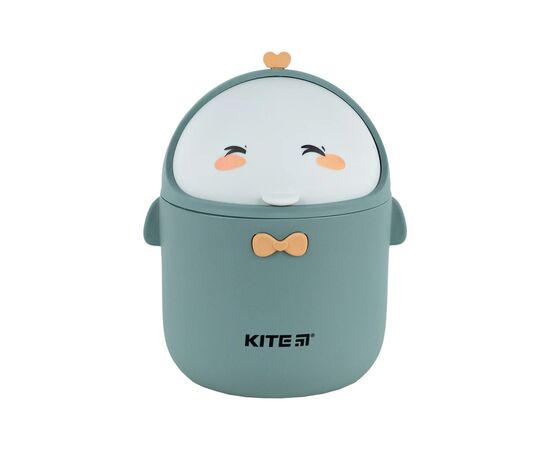 Корзина для бумаг Kite Настольный контейнер для мусора, серо-зеленый (K24-010-1)