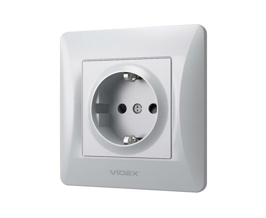 Розетка Videx BINERA 1ая с заземлением серебр (VF-BNSK1G-SS), изображение 2 Розетка Videx BINERA 1ая с заземлением серебр (VF-BNSK1G-SS), изображение 2