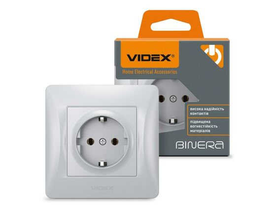 Розетка Videx BINERA 1ая с заземлением серебр (VF-BNSK1G-SS), изображение 4 Розетка Videx BINERA 1ая с заземлением серебр (VF-BNSK1G-SS), изображение 4