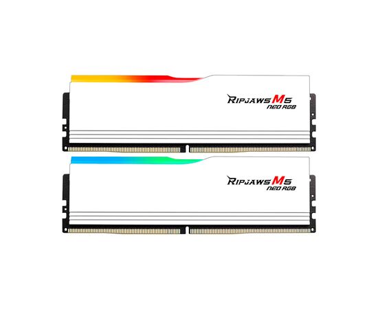 Модуль пам'яті для комп'ютера DDR5 32GB (2x16GB) 6000 MHz Ripjaws M5 Neo RGB Matte White G.Skill (F5-6000J3636F16GX2-RM5NRW)