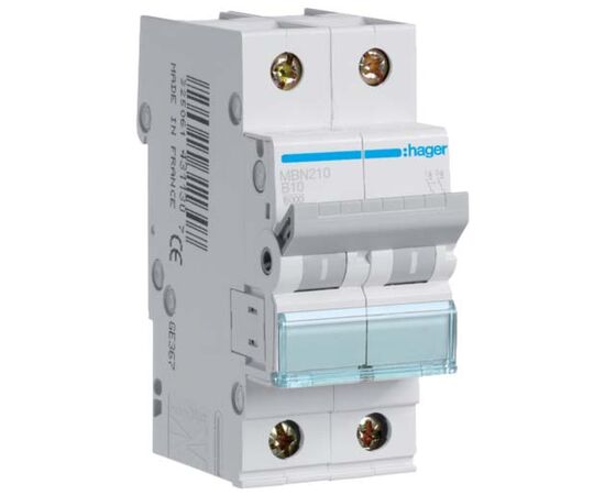 Автоматический выключатель Hager 2-п. B 10A (6kA) 2M (B) (MBN210)