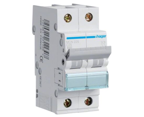 Автоматический выключатель Hager 2-п. C 25A (6kA) 2M (A) (MCN225)