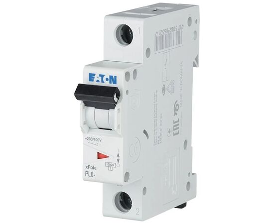 Автоматический выключатель Eaton 1-п. М1 В 6А PL6 6кА