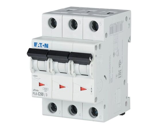 Автоматический выключатель Eaton 3-п. М3 С 50А PL6 6кА, изображение 3