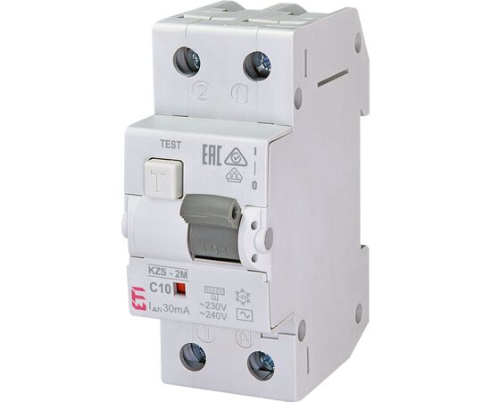 Дифференциальный автоматический выключатель ETI KZS-2M C 10/0,03 тип AC (10kA)