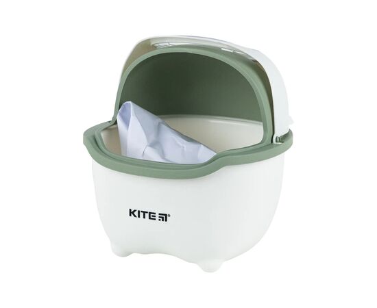 Корзина для бумаг Kite Настольный мусорный контейнер, бело-зеленый (K24-009-7), изображение 4 Корзина для бумаг Kite Настольный мусорный контейнер, бело-зеленый (K24-009-7), изображение 4