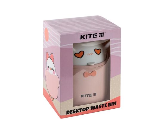 Кошик для паперів Kite Настільний контейнер для сміття, персиковий (K24-010-2), зображення 5 Кошик для паперів Kite Настільний контейнер для сміття, персиковий (K24-010-2), зображення 5