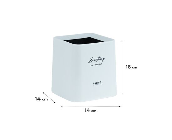 Кошик для паперів Axent Настільний контейнер для сміття, квадратний, білий (2132-21-A), зображення 3 Кошик для паперів Axent Настільний контейнер для сміття, квадратний, білий (2132-21-A), зображення 3