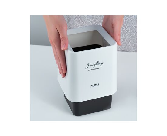 Кошик для паперів Axent Настільний контейнер для сміття, квадратний, білий (2132-21-A), зображення 5 Кошик для паперів Axent Настільний контейнер для сміття, квадратний, білий (2132-21-A), зображення 5