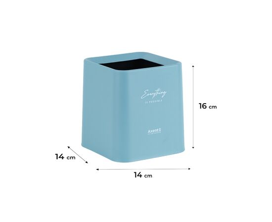 Кошик для паперів Axent Настільний контейнер для сміття, квадратний, блакитний (2132-07-A), зображення 3 Кошик для паперів Axent Настільний контейнер для сміття, квадратний, блакитний (2132-07-A), зображення 3