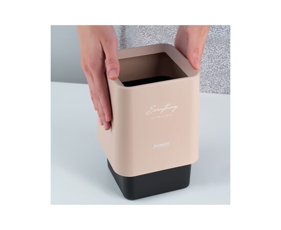 Корзина для бумаг Axent Настольный мусорный контейнер, квадратный, персиковый (2132-42-A), изображение 5 Корзина для бумаг Axent Настольный мусорный контейнер, квадратный, персиковый (2132-42-A), изображение 5