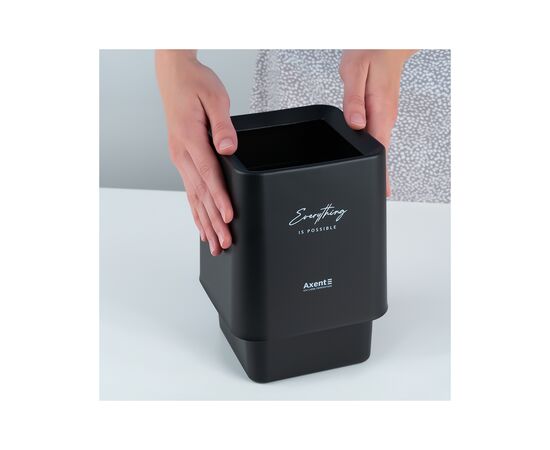 Кошик для паперів Axent Настільний контейнер для сміття, квадратний, чорний (2132-01-A), зображення 5 Кошик для паперів Axent Настільний контейнер для сміття, квадратний, чорний (2132-01-A), зображення 5