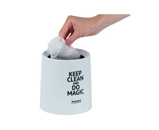 Кошик для паперів Axent Настільний контейнер для сміття, круглий, білий (2131-21-A), зображення 4 Кошик для паперів Axent Настільний контейнер для сміття, круглий, білий (2131-21-A), зображення 4
