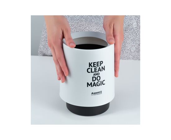 Кошик для паперів Axent Настільний контейнер для сміття, круглий, білий (2131-21-A), зображення 5 Кошик для паперів Axent Настільний контейнер для сміття, круглий, білий (2131-21-A), зображення 5