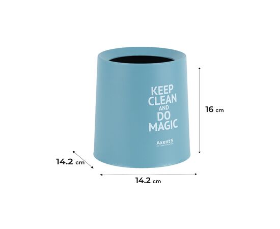 Кошик для паперів Axent Настільний контейнер для сміття, круглий, блакитний (2131-07-A), зображення 3