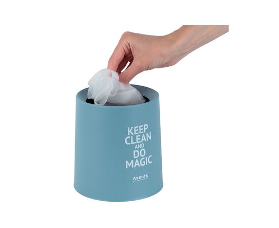 Кошик для паперів Axent Настільний контейнер для сміття, круглий, блакитний (2131-07-A), зображення 4