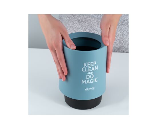 Кошик для паперів Axent Настільний контейнер для сміття, круглий, блакитний (2131-07-A), зображення 5