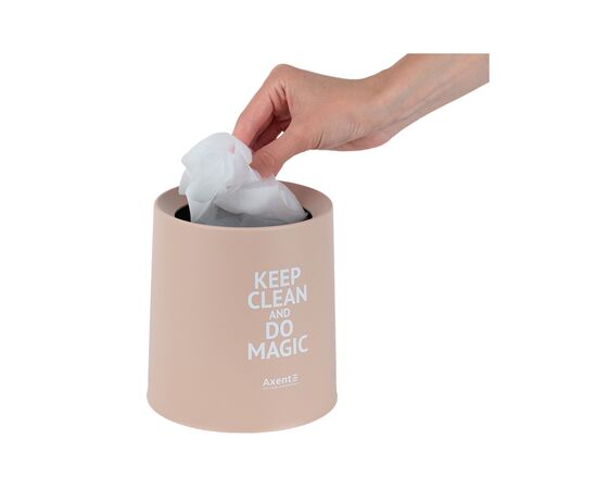 Кошик для паперів Axent Настільний контейнер для сміття, круглий, персиковий (2131-42-A), зображення 4