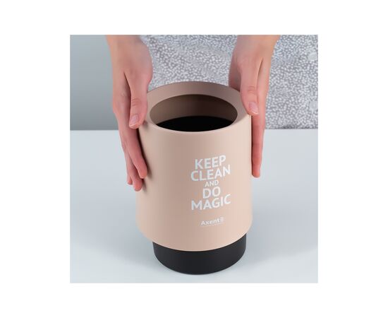 Кошик для паперів Axent Настільний контейнер для сміття, круглий, персиковий (2131-42-A), зображення 5