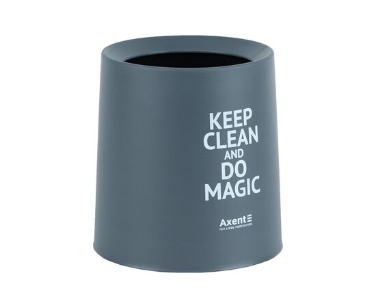 Кошик для паперів Axent Настільний контейнер для сміття, круглий, сірий (2131-03-A), зображення 2 Кошик для паперів Axent Настільний контейнер для сміття, круглий, сірий (2131-03-A), зображення 2