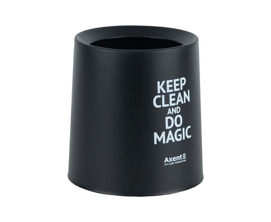 Кошик для паперів Axent Настільний контейнер для сміття, круглий, чорний (2131-01-A), зображення 2 Кошик для паперів Axent Настільний контейнер для сміття, круглий, чорний (2131-01-A), зображення 2