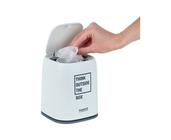 Кошик для паперів Axent Настільний контейнер для сміття, прямокутний, білий (2133-21-A), зображення 6 Кошик для паперів Axent Настільний контейнер для сміття, прямокутний, білий (2133-21-A), зображення 6