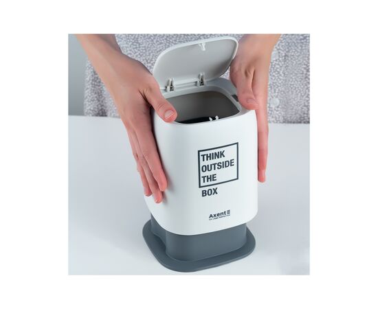 Кошик для паперів Axent Настільний контейнер для сміття, прямокутний, білий (2133-21-A), зображення 7 Кошик для паперів Axent Настільний контейнер для сміття, прямокутний, білий (2133-21-A), зображення 7